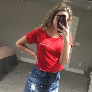 Red crop top